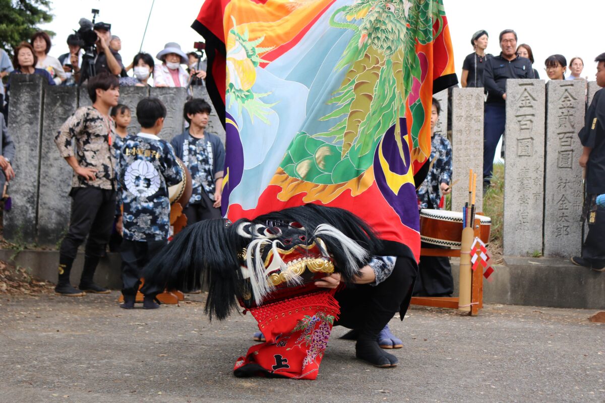 2023年 多度津町山階・春日神社 秋季例大祭 傘揃え 上小原獅子組
