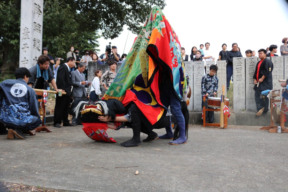 2023年 多度津町山階・春日神社 秋季例大祭 傘揃え 上小原獅子組