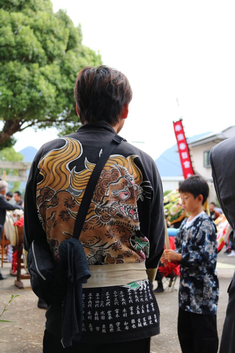 2023年 多度津町山階・春日神社 秋季例大祭 傘揃え 上小原獅子組
