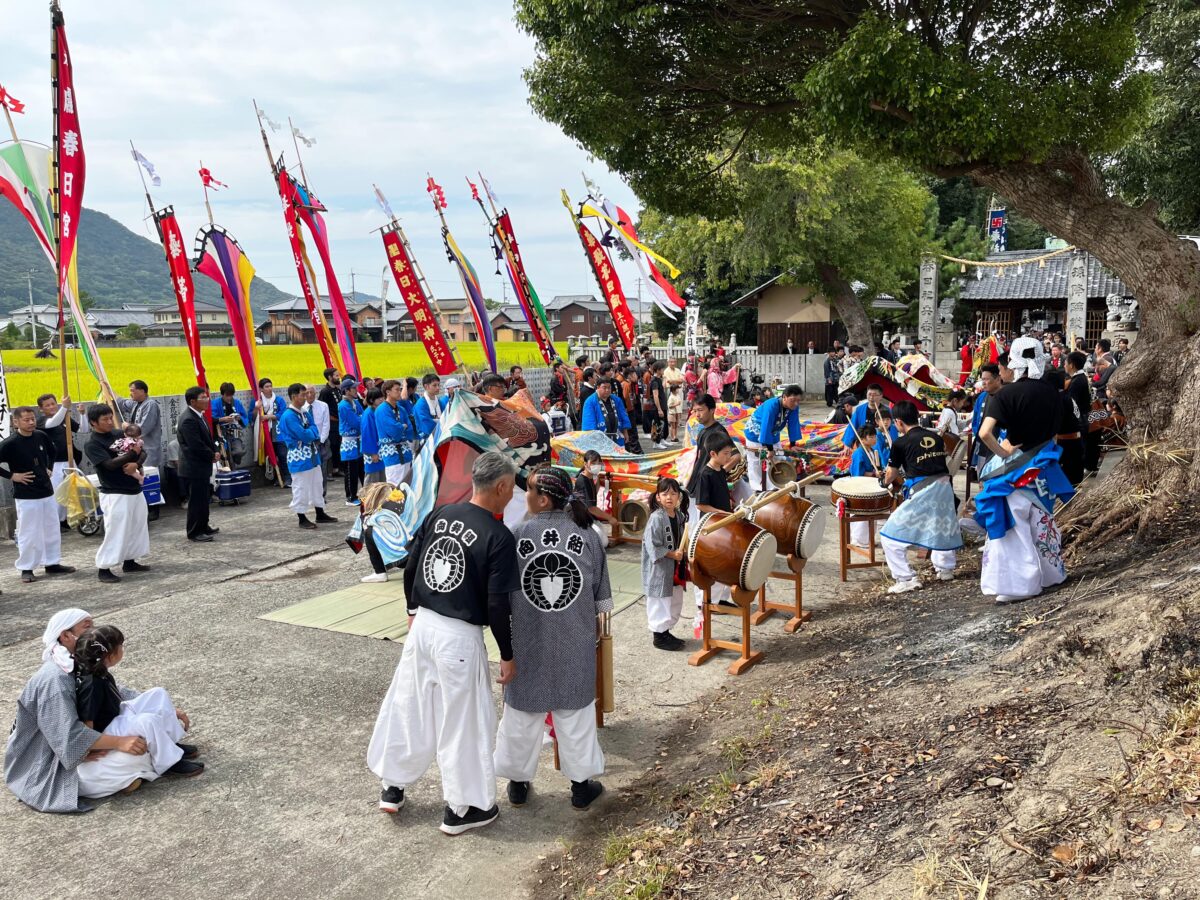 2023年 多度津町山階・春日神社 秋季例大祭 傘揃え 舞くらべ