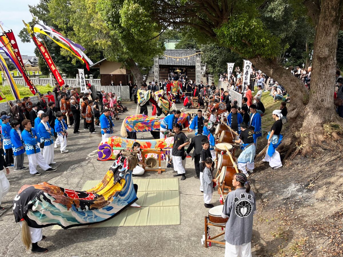 2023年 多度津町山階・春日神社 秋季例大祭 傘揃え 舞くらべ