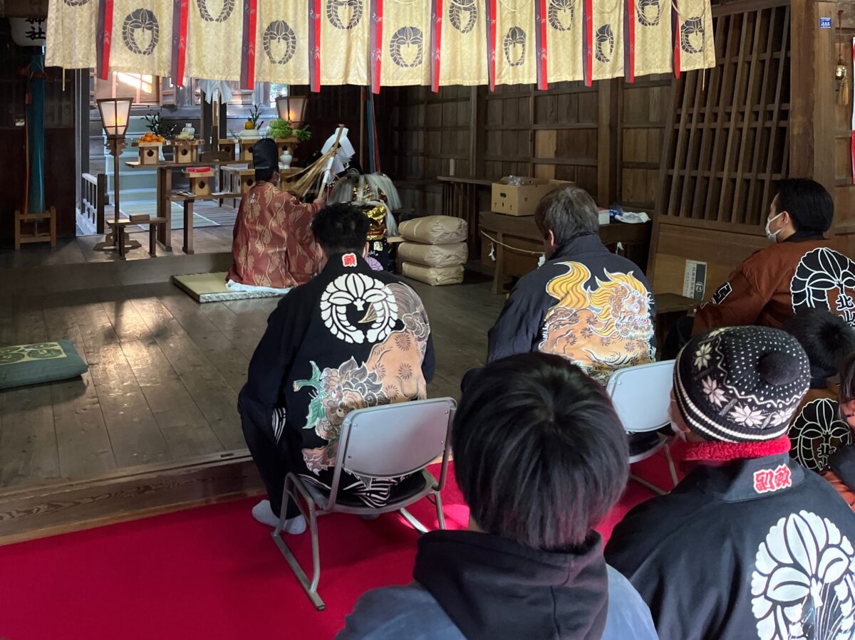 2023年 多度津町山階・春日神社 獅子頭のお祓い 上小原獅子組 阿庄獅子組 北山獅子組