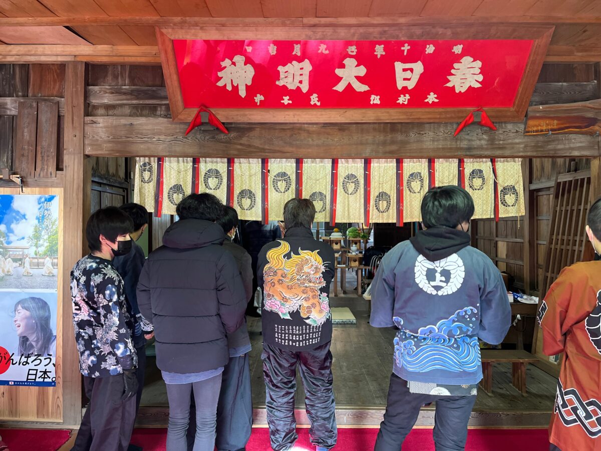 2023年 多度津町山階・春日神社 獅子頭のお祓い 上小原獅子組