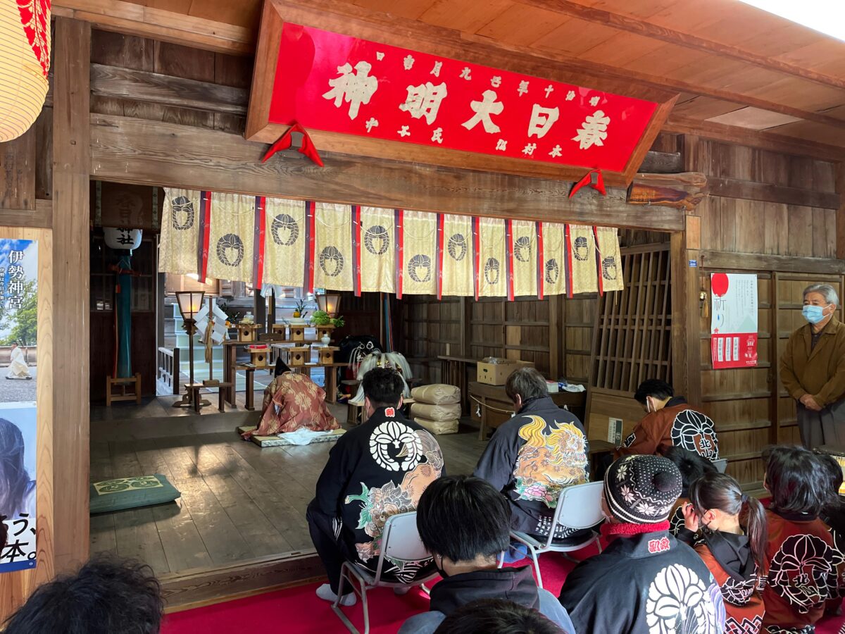 2023年 多度津町山階・春日神社 獅子頭のお祓い 上小原獅子組 阿庄獅子組 北山獅子組