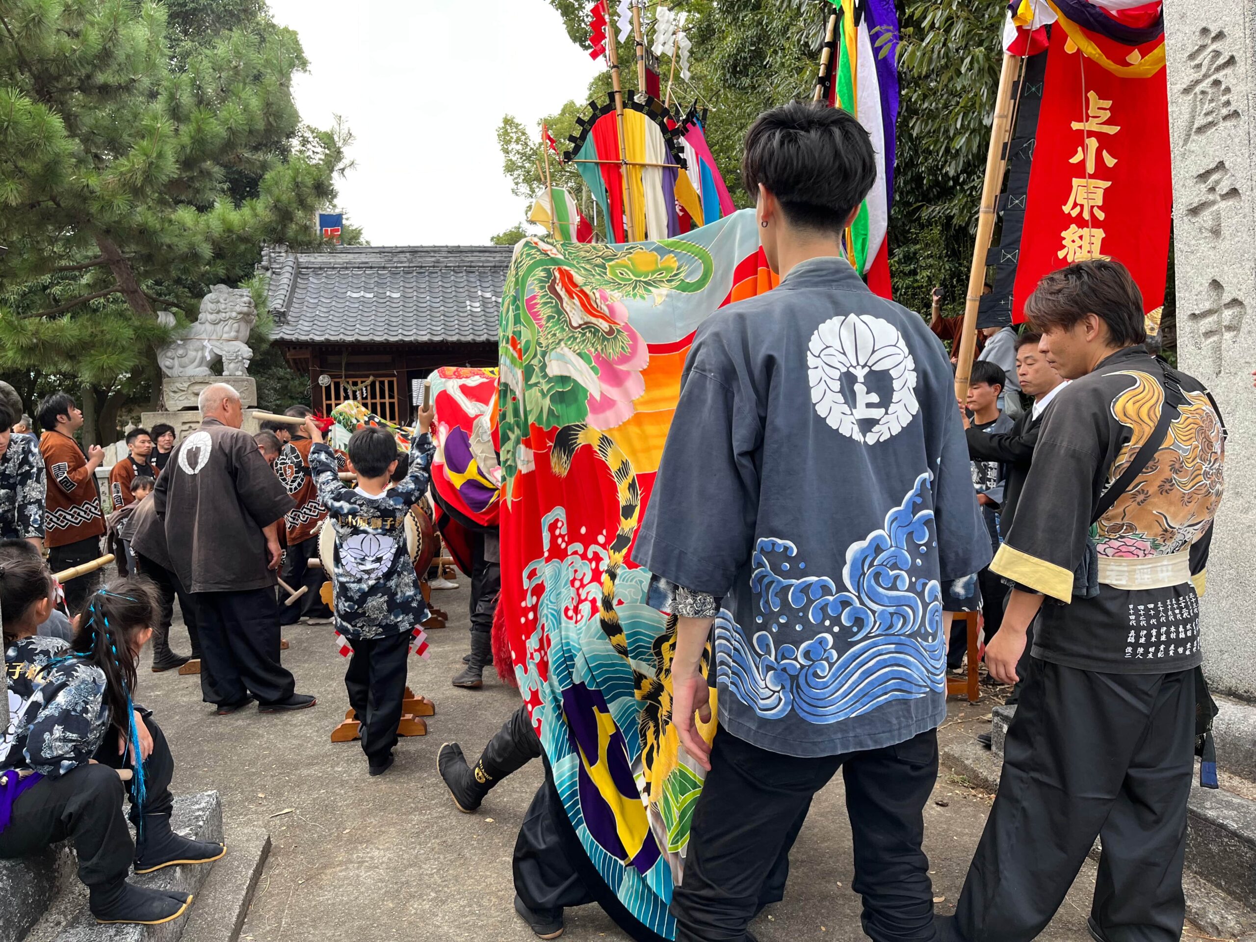 2023年 多度津町山階・春日神社 秋季例大祭 舞い込み 上小原獅子組
