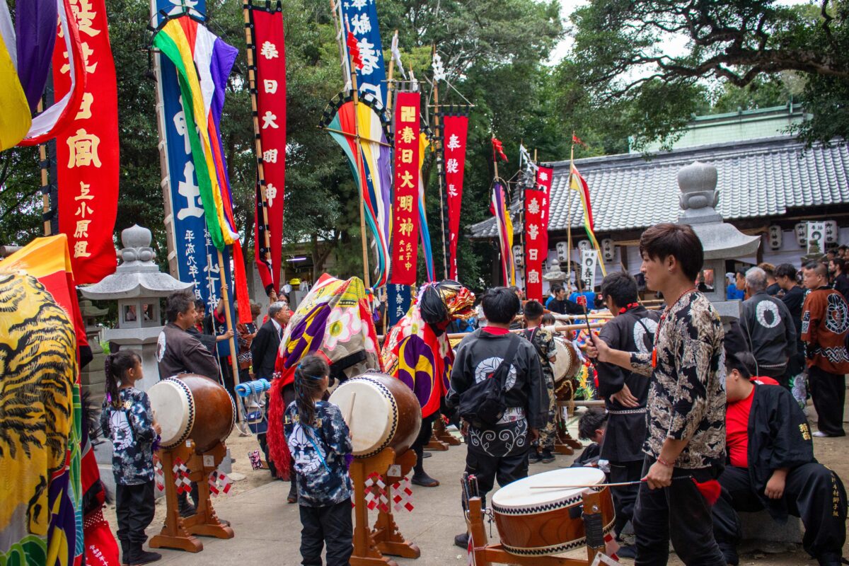 2023年 多度津町山階・春日神社 秋季例大祭 舞い込み 上小原獅子組