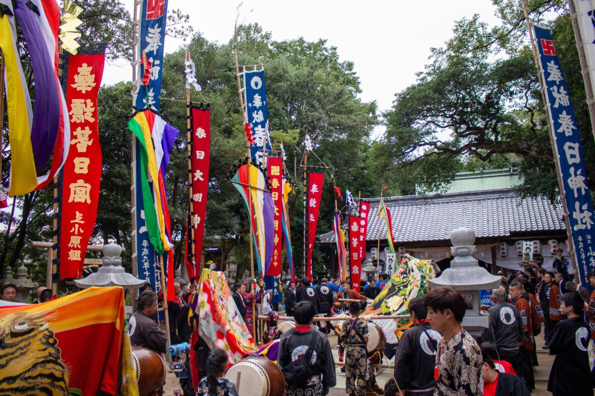 2023年 多度津町山階・春日神社 秋季例大祭 舞い込み 上小原獅子組