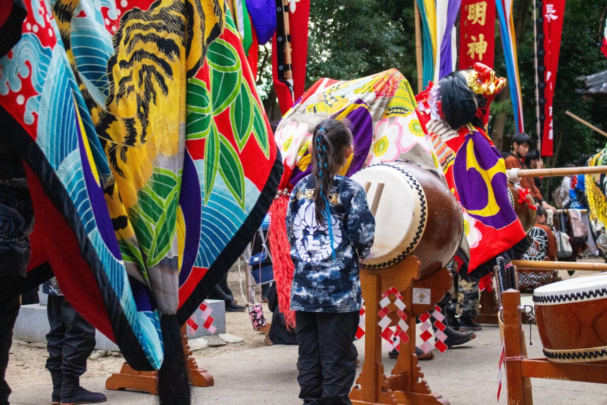 2023年 多度津町山階・春日神社 秋季例大祭 舞い込み 上小原獅子組