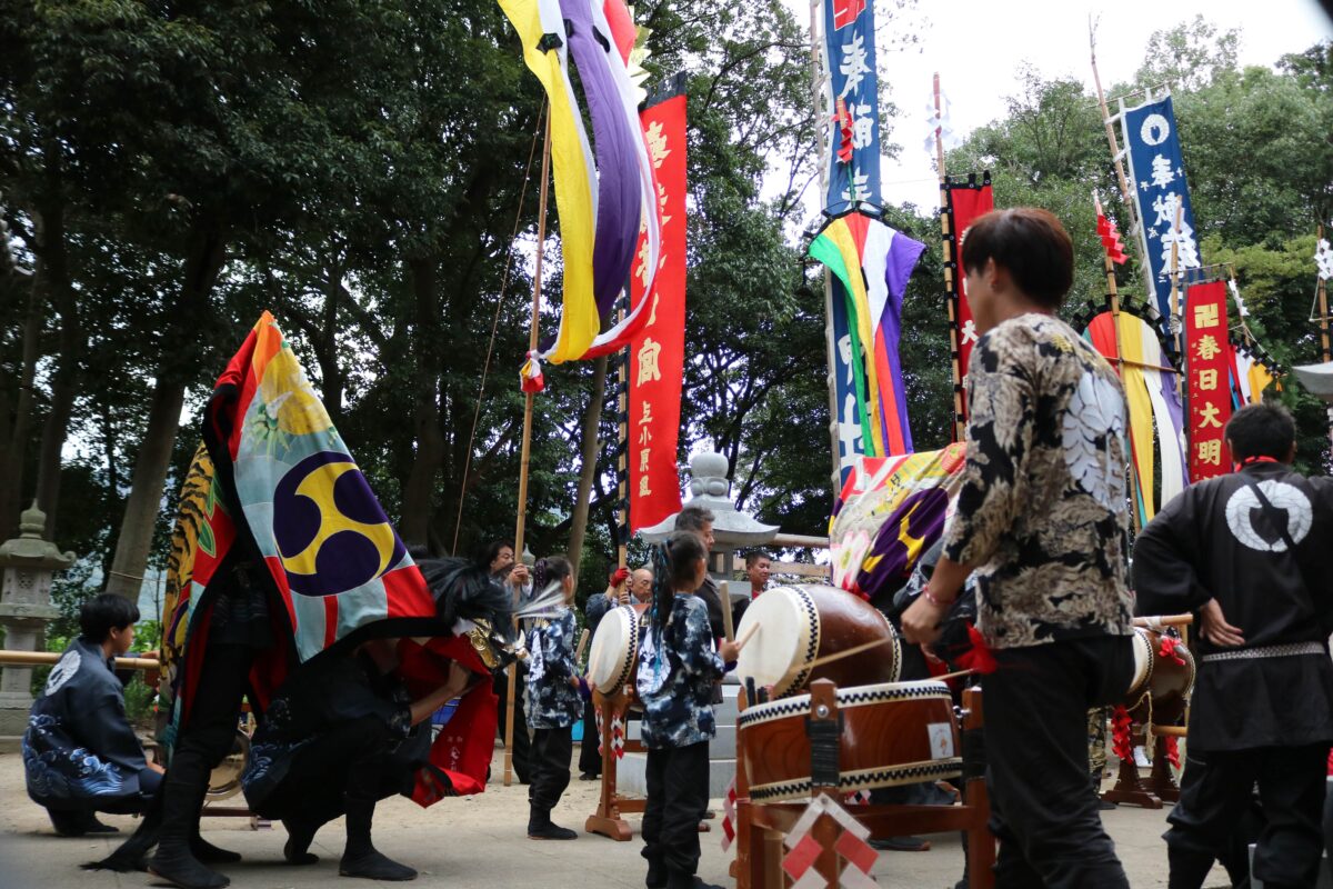 2023年 多度津町山階・春日神社 秋季例大祭 舞い込み 上小原獅子組