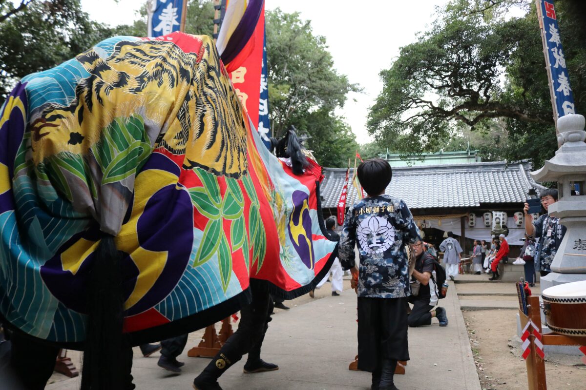 2023年 多度津町山階・春日神社 秋季例大祭 舞い込み 上小原獅子組