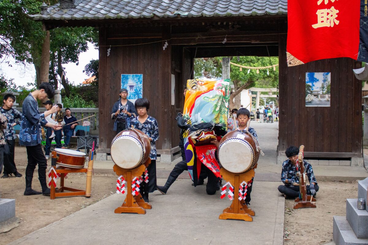 2023年 多度津町山階・春日神社 秋季例大祭 舞い込み 上小原獅子組
