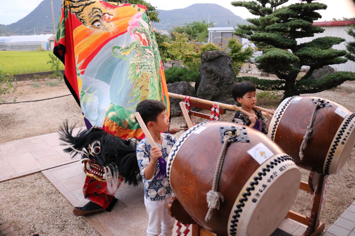 2023年 多度津町山階 秋祭り 道具仕舞い 上小原獅子組