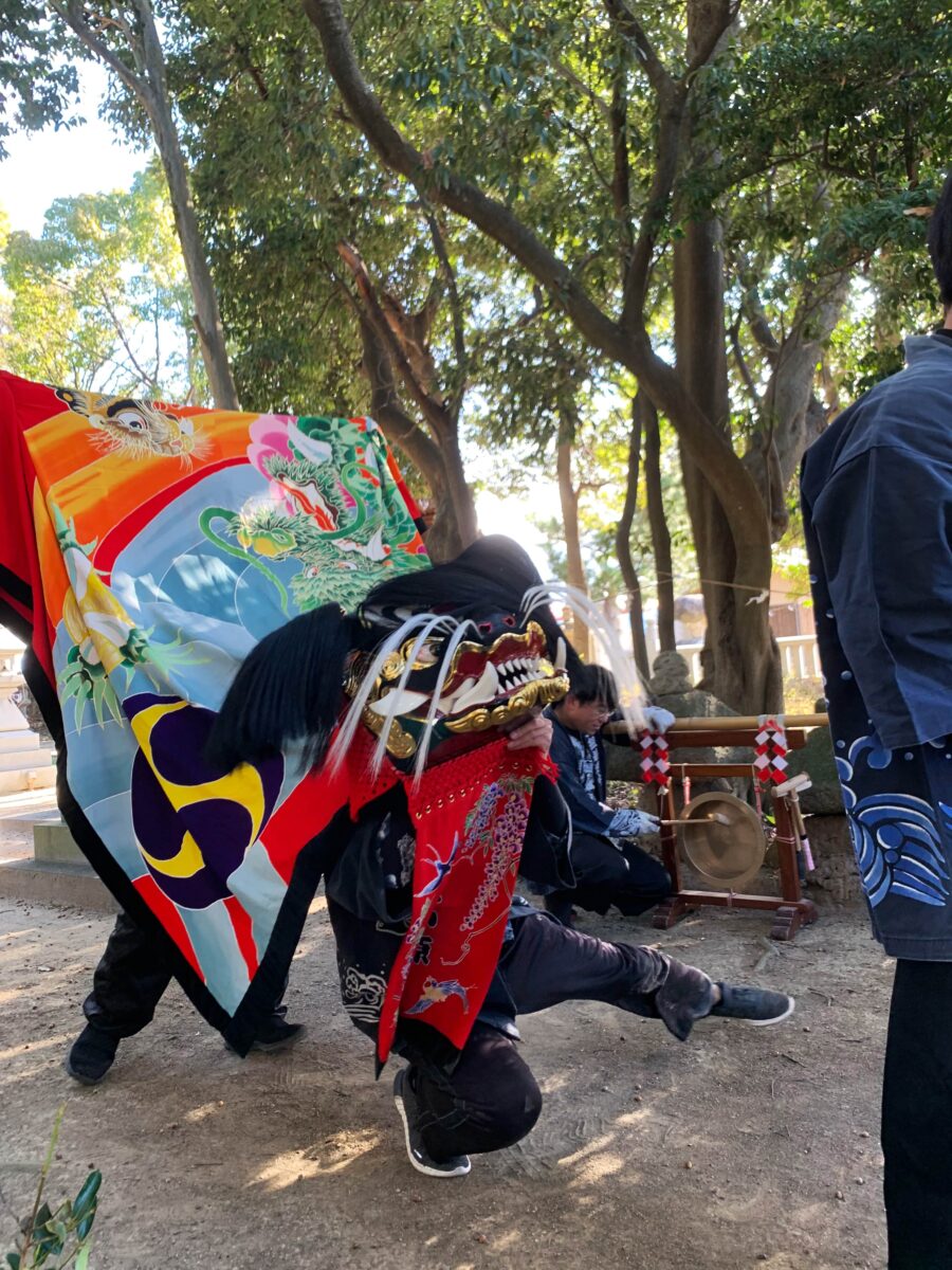2023年 多度津町山階・春日神社 お披露目演舞 龍王宮 上小原獅子組