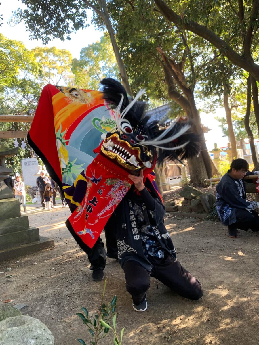 2023年 多度津町山階・春日神社 お披露目演舞 龍王宮 上小原獅子組