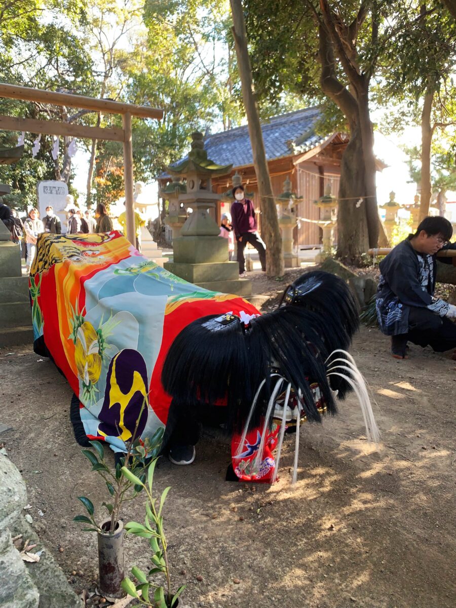 2023年 多度津町山階・春日神社 お披露目演舞 龍王宮 上小原獅子組