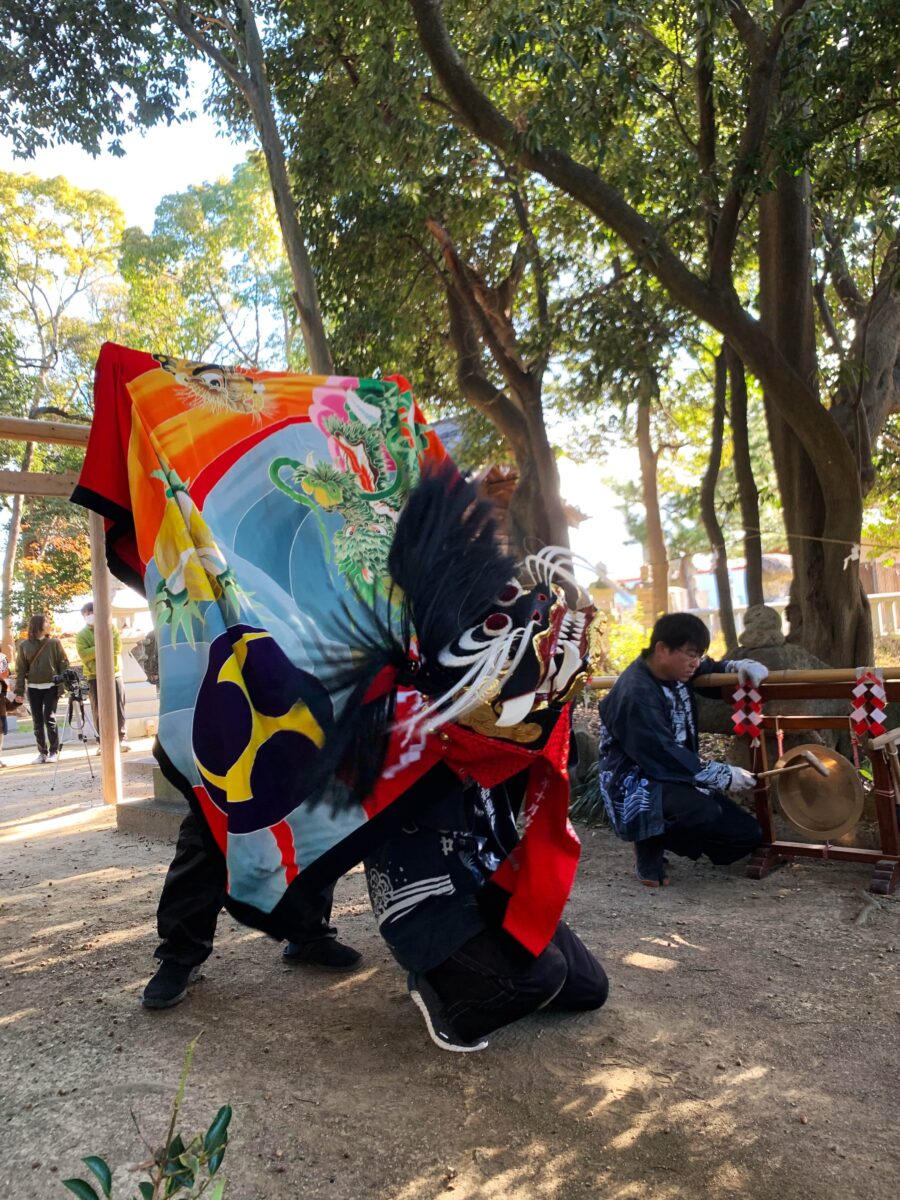 2023年 多度津町山階・春日神社 お披露目演舞 龍王宮 上小原獅子組