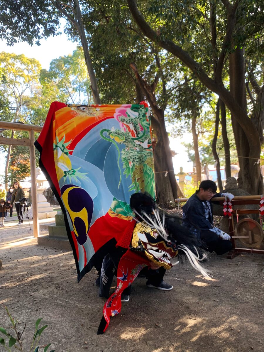 2023年 多度津町山階・春日神社 お披露目演舞 龍王宮 上小原獅子組