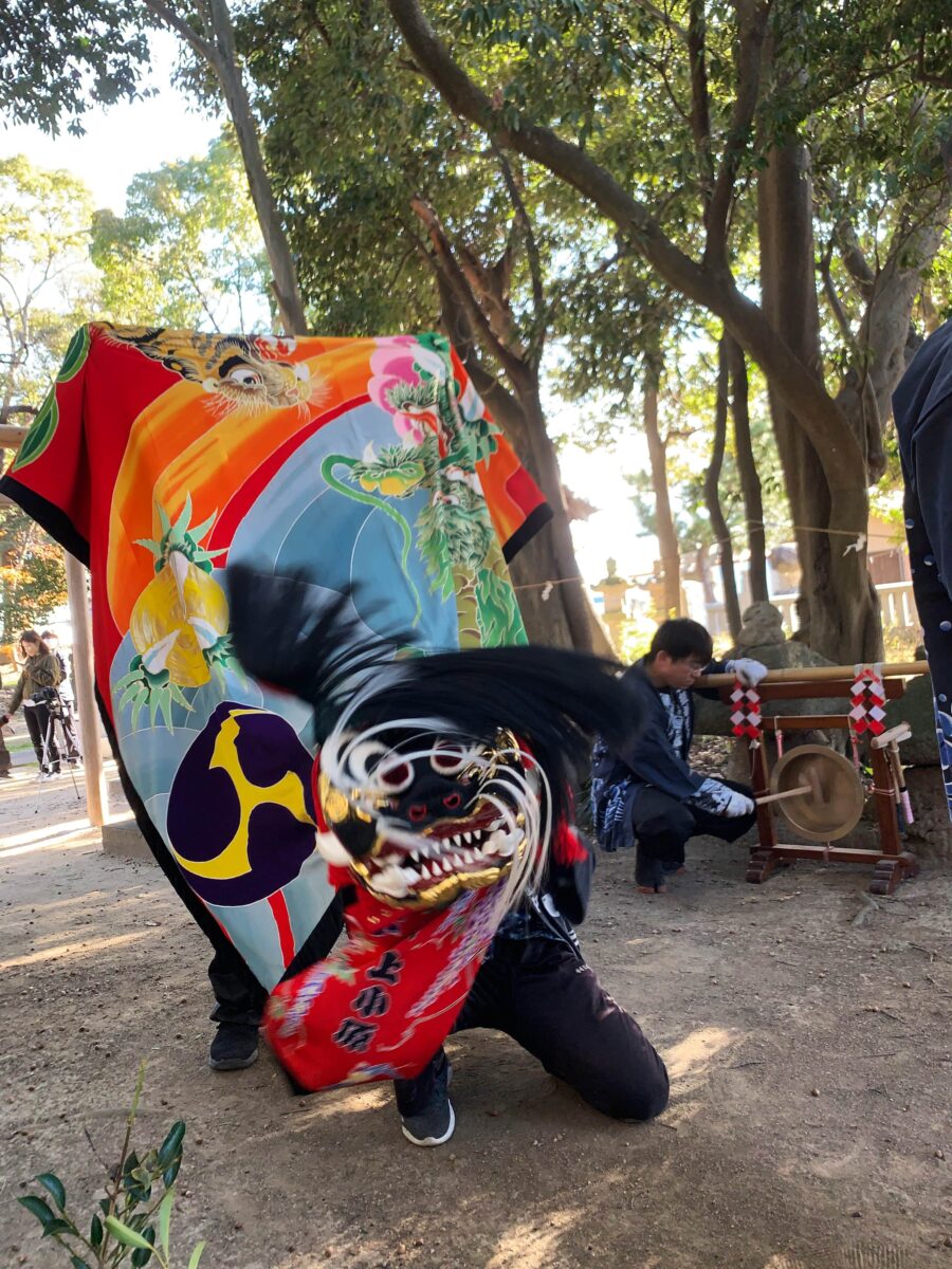 2023年 多度津町山階・春日神社 お披露目演舞 龍王宮 上小原獅子組