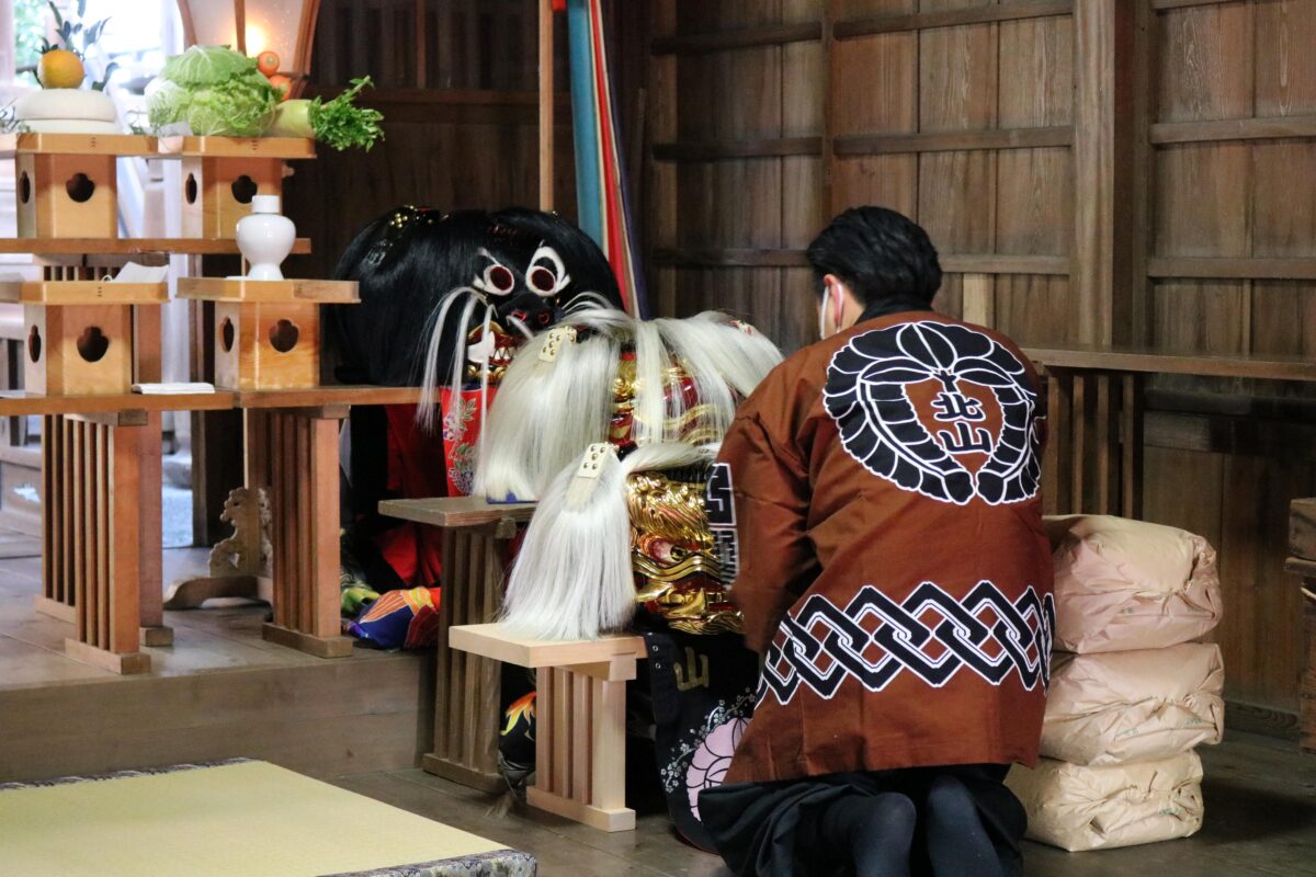 2023年 多度津町山階・春日神社 獅子頭のお祓い 記念 北山獅子組
