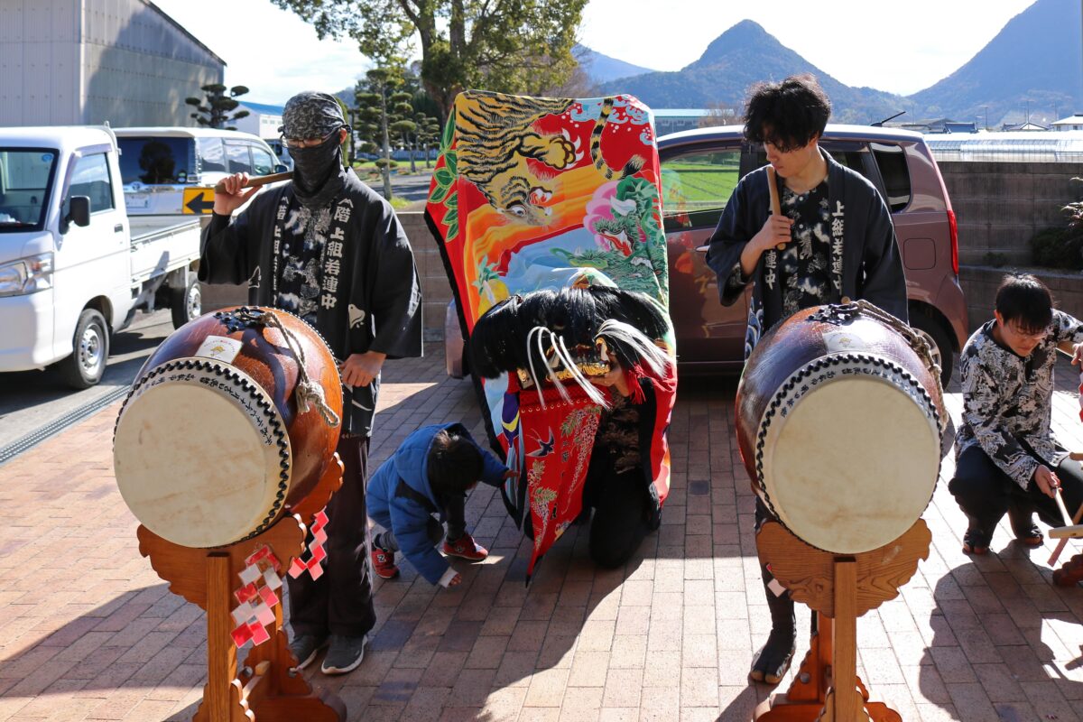 2023年 多度津町山階・春日神社 お披露目演舞 道具仕舞い 上小原獅子組