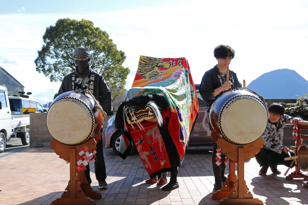 2023年 多度津町山階・春日神社 お披露目演舞 道具仕舞い 上小原獅子組