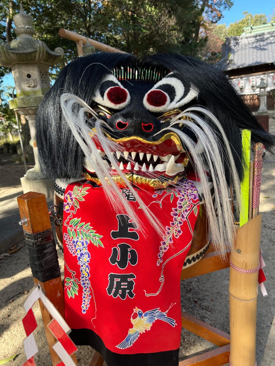 2023年 多度津町山階・春日神社 お披露目演舞 記念 獅子頭 上小原獅子組