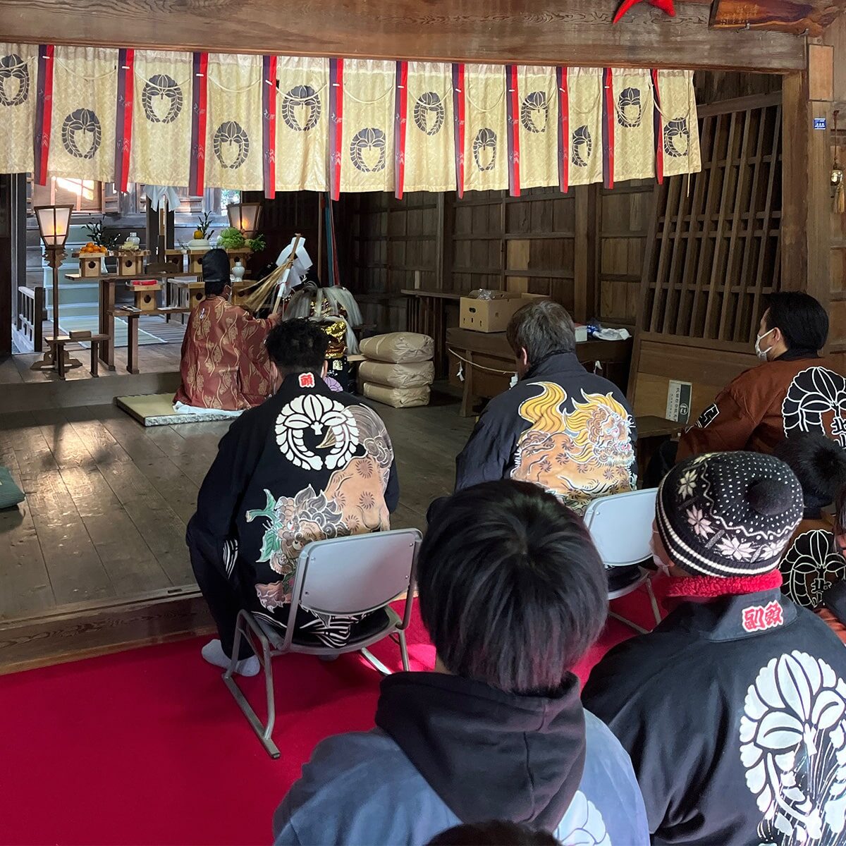 2023年 多度津町山階・春日神社 獅子頭のお祓い 修祓