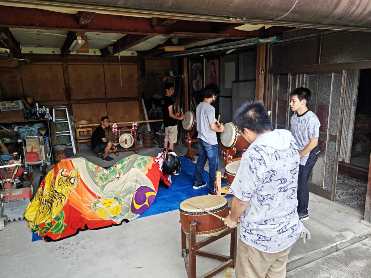 2023年 多度津町山階・当屋 秋祭り 道具出し 上小原獅子組