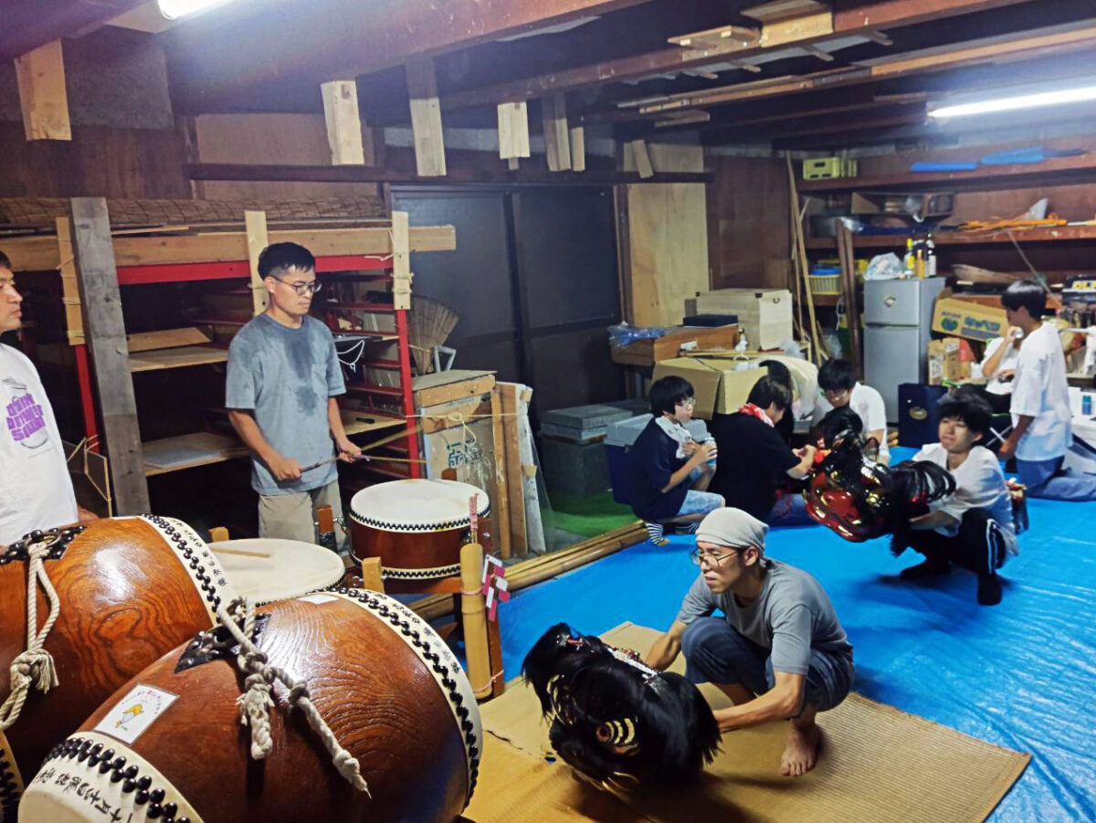 2023年 多度津町山階・当屋 ヨナラシ 上小原獅子組