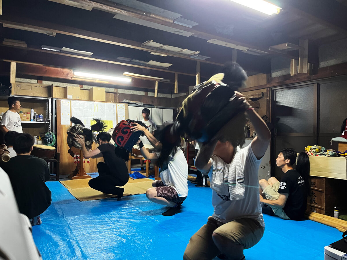 2023年 多度津町山階・当屋 ヨナラシ 上小原獅子組