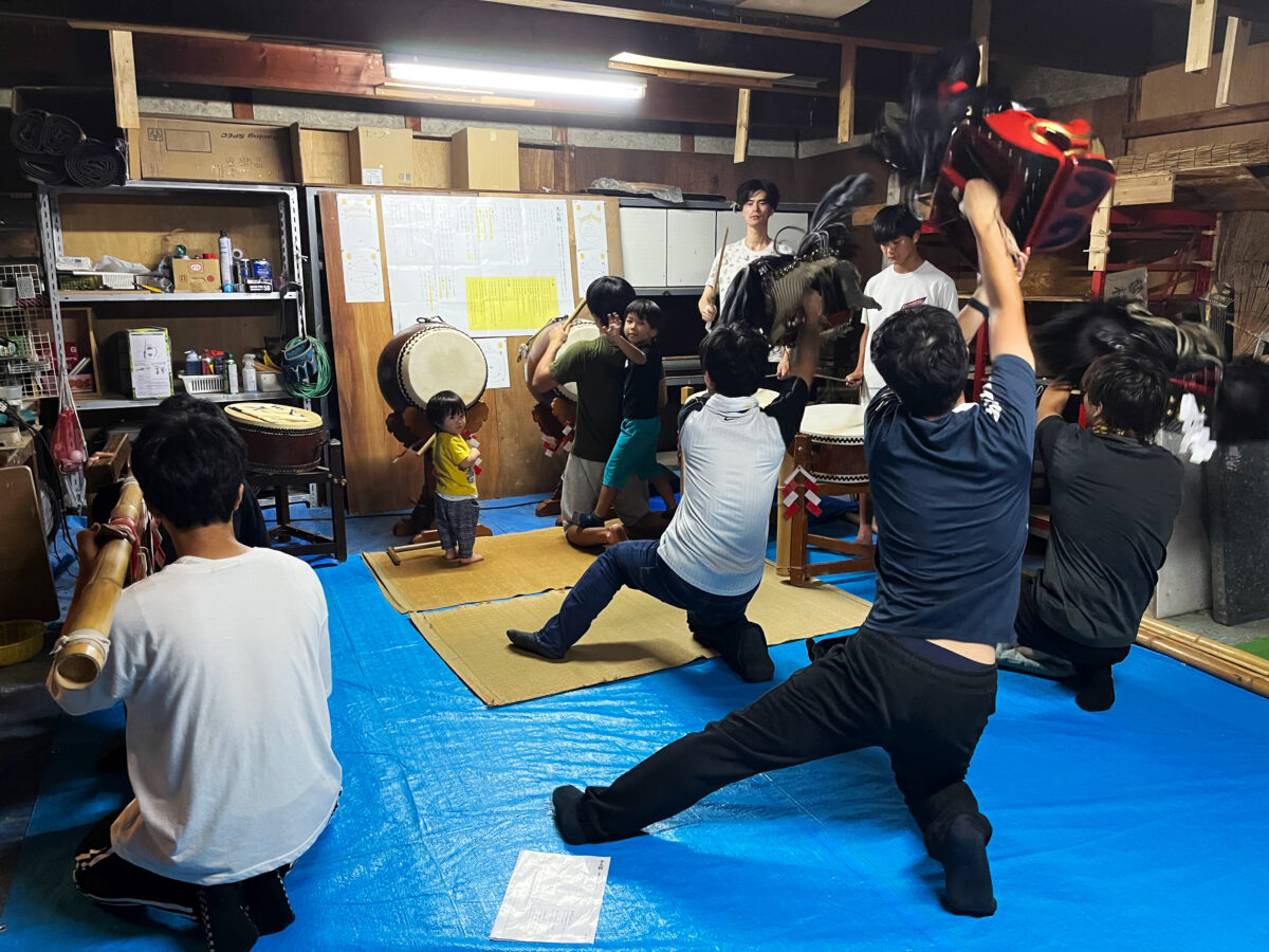 2023年 多度津町山階・当屋 ヨナラシ 上小原獅子組