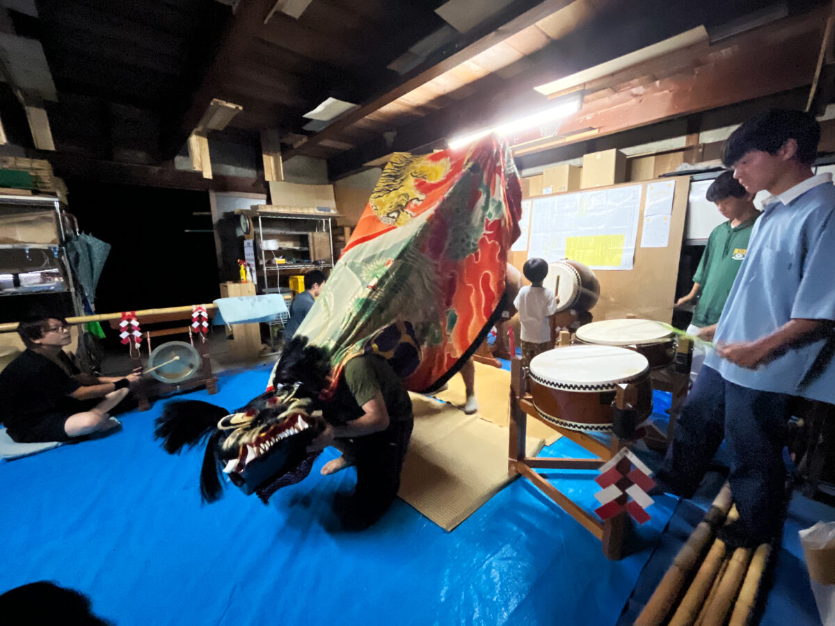 2023年 多度津町山階・当屋 ヨナラシ 上小原獅子組