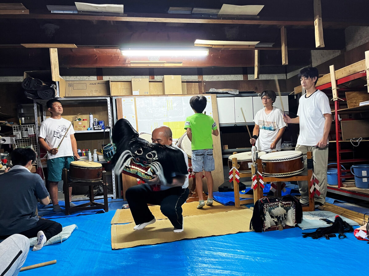 2023年 多度津町山階・当屋 ヨナラシ 上小原獅子組