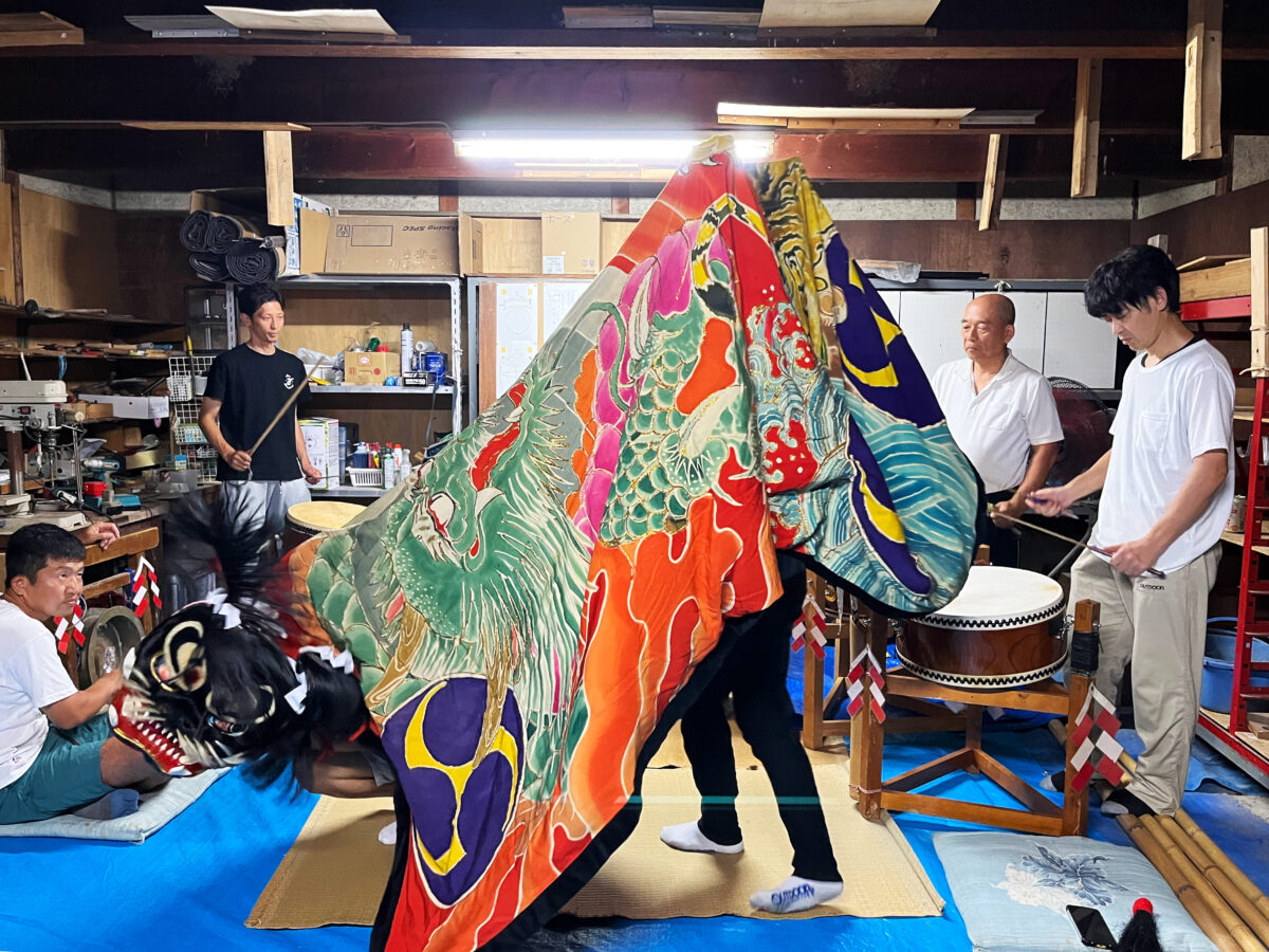 2023年 多度津町山階・当屋 ヨナラシ 上小原獅子組