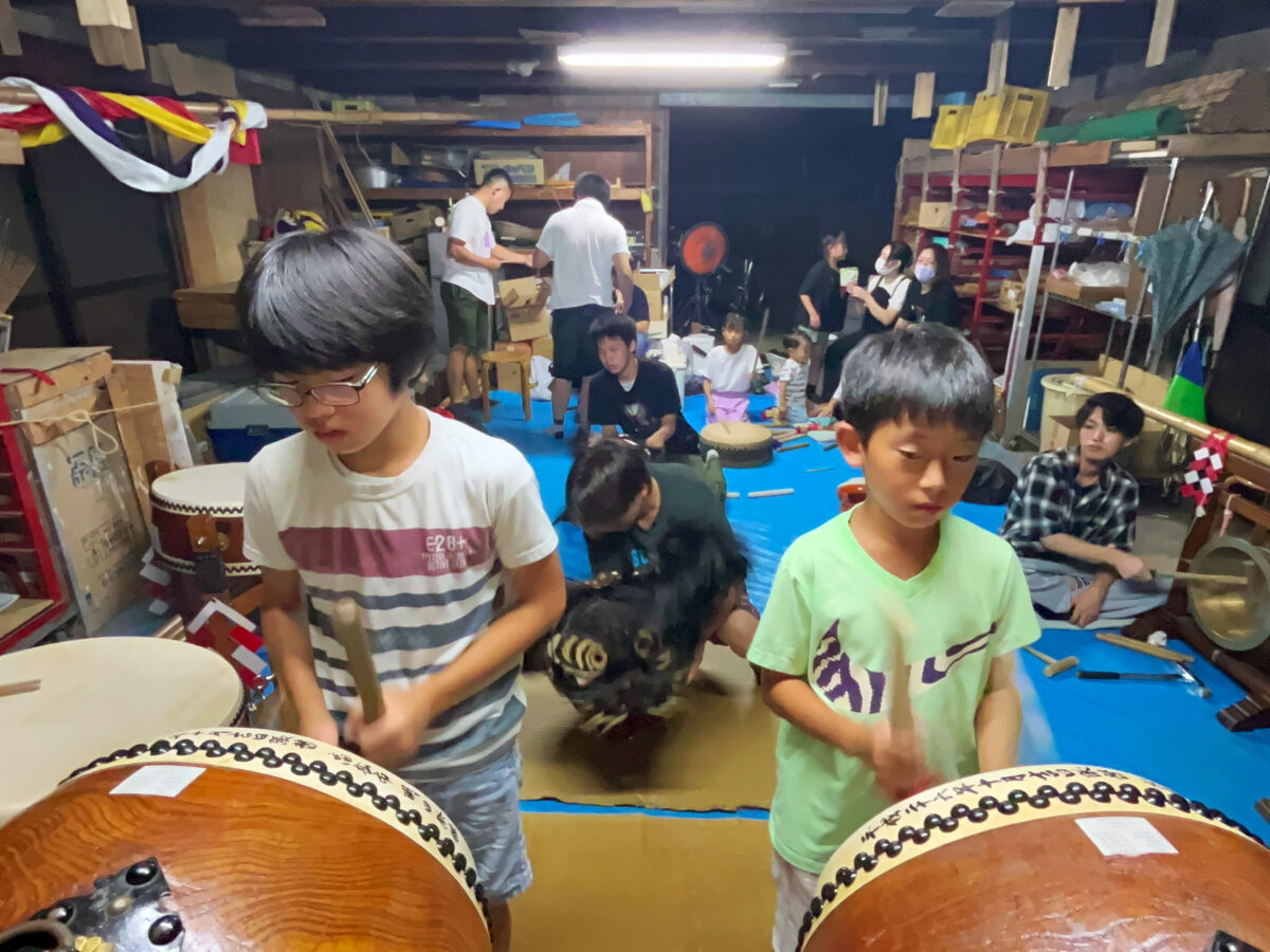 2023年 多度津町山階・当屋 ヨナラシ 上小原獅子組