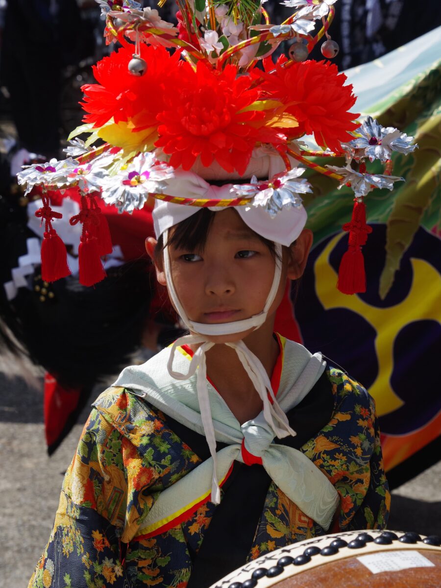 2024年 多度津町山階・春日神社 秋季例大祭 傘揃え 上小原獅子組