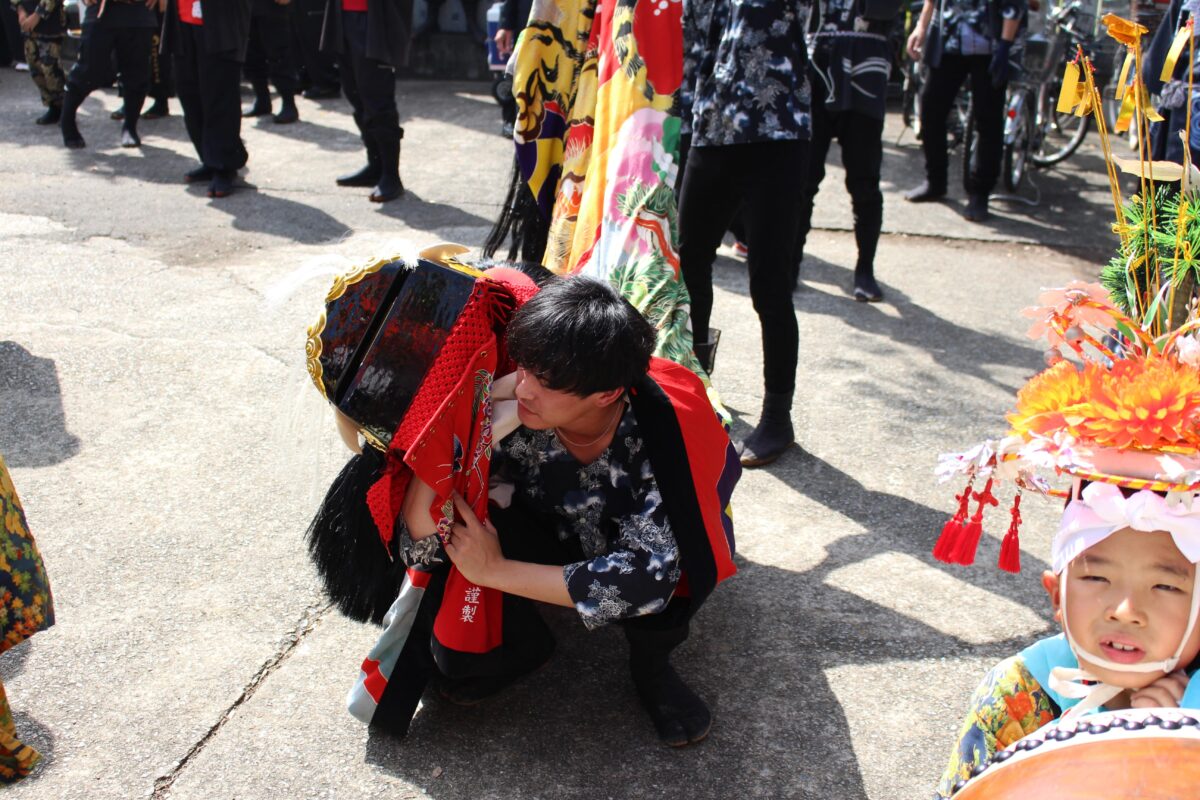 2024年 多度津町山階・春日神社 秋季例大祭 傘揃え 上小原獅子組