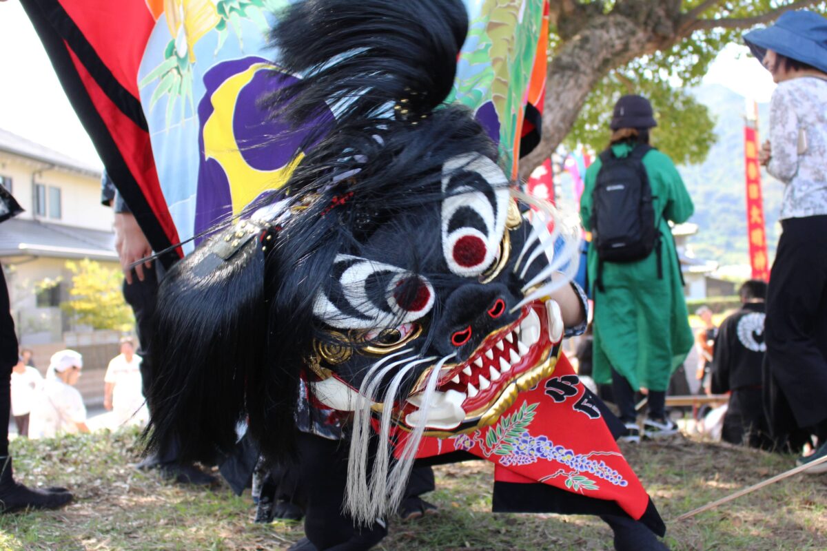 2024年 多度津町山階・春日神社 秋季例大祭 傘揃え 上小原獅子組