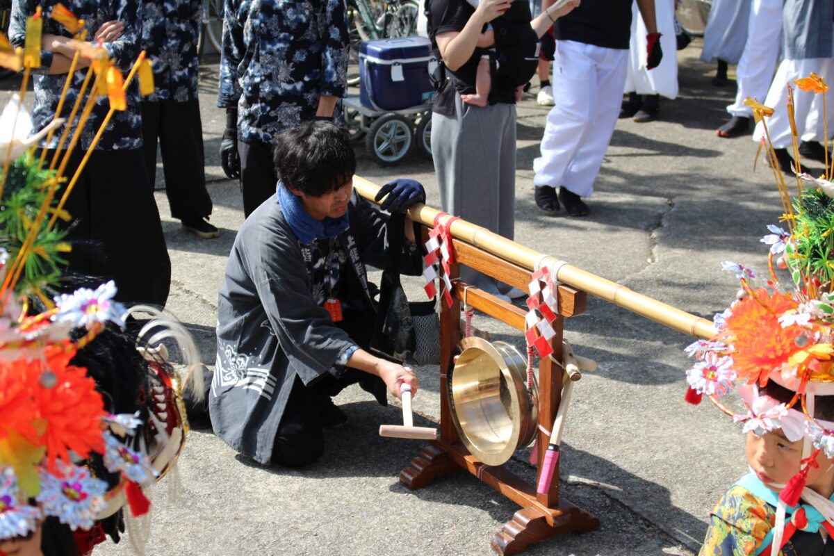 2024年 多度津町山階・春日神社 秋季例大祭 傘揃え 上小原獅子組