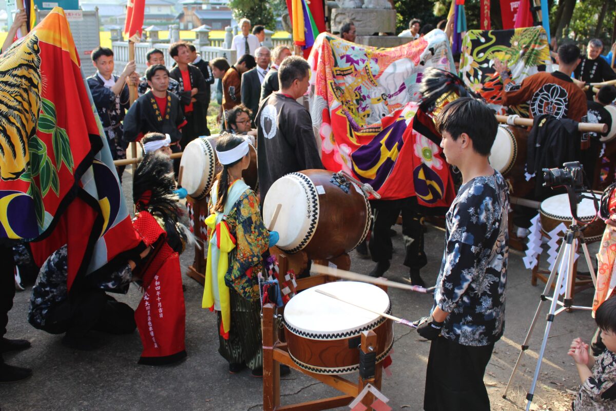 2024年 多度津町山階・春日神社 秋季例大祭 舞い込み 上小原獅子組