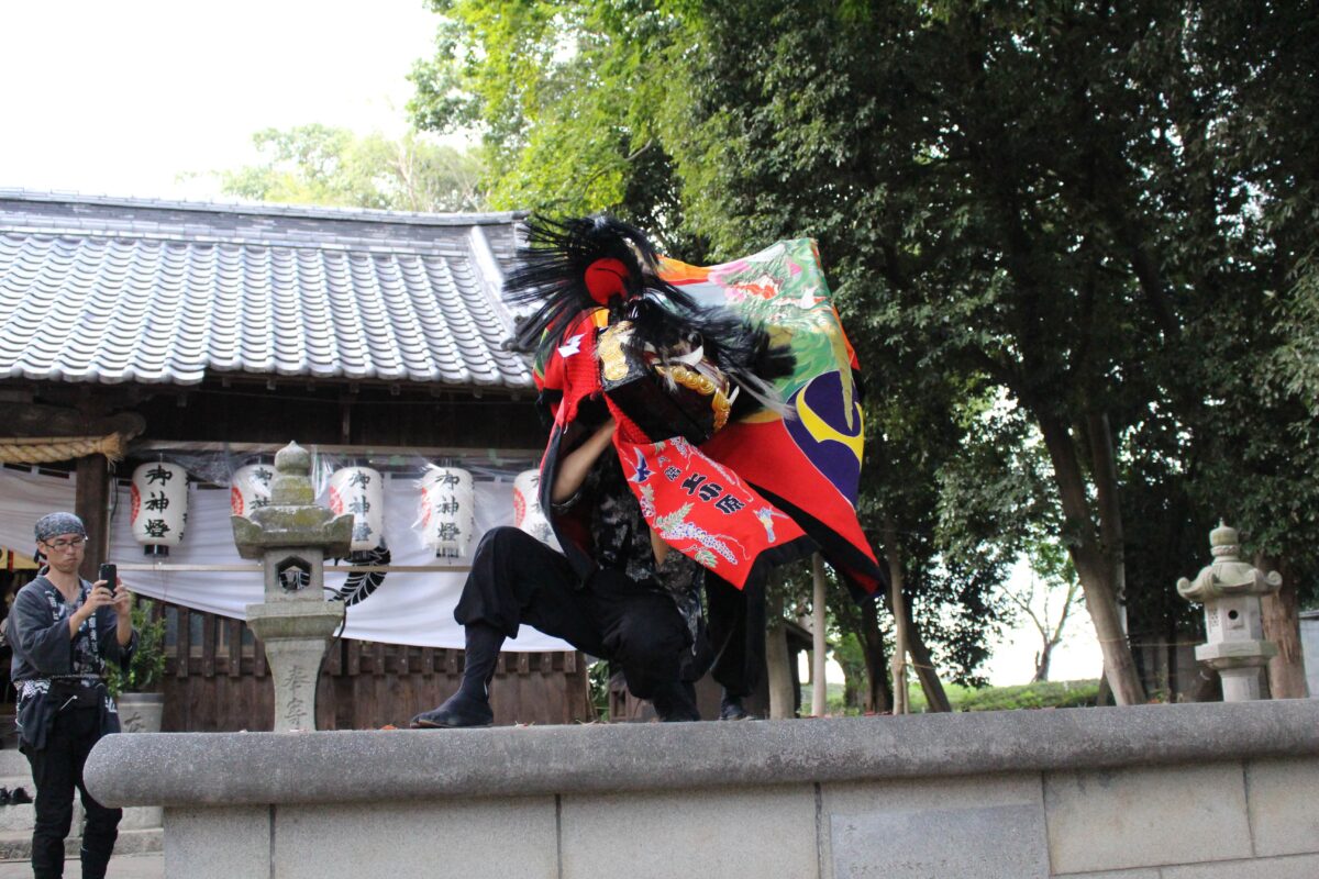 2024年 多度津町山階・春日神社 秋季例大祭 舞い込み 上小原獅子組