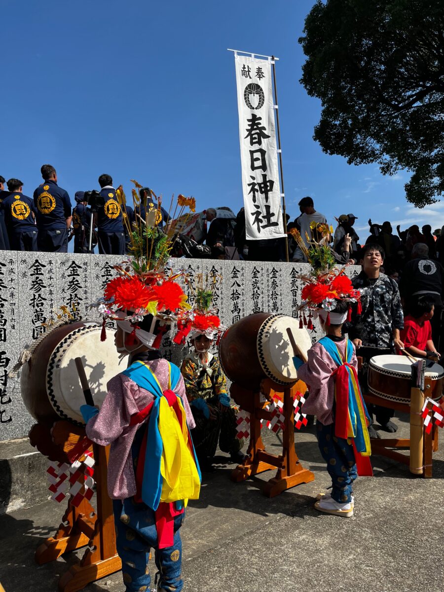 2024年 多度津町山階・春日神社 秋季例大祭 傘揃え 上小原獅子組
