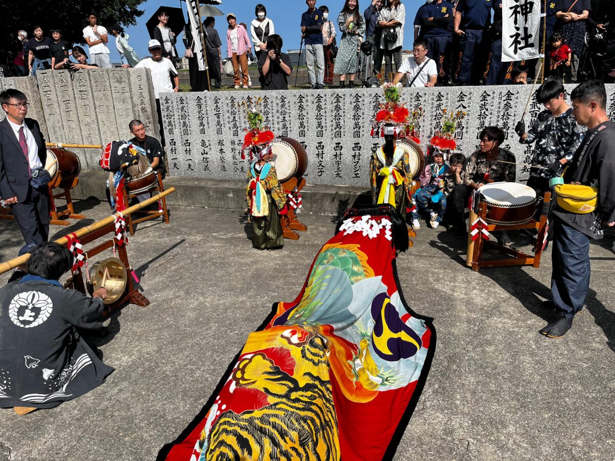 2024年 多度津町山階・春日神社 秋季例大祭 傘揃え 上小原獅子組
