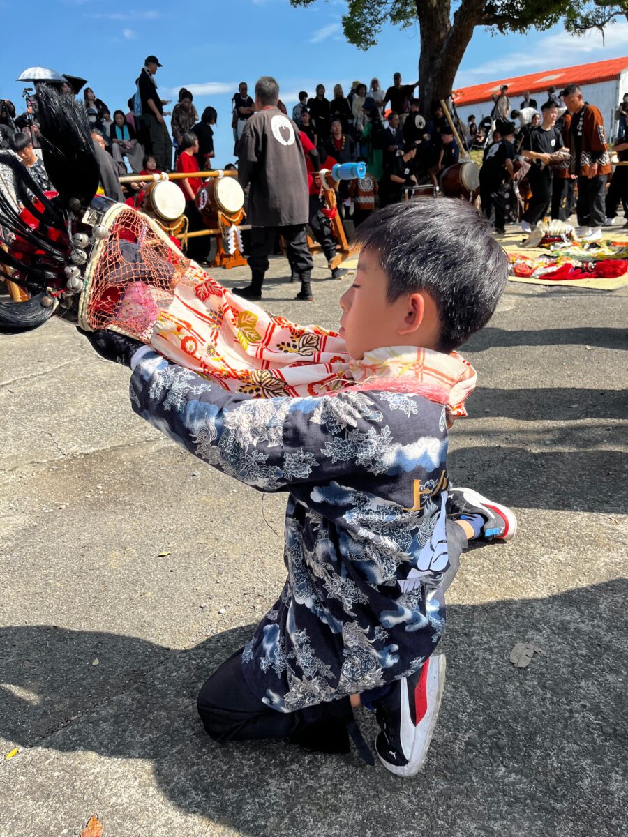 2024年 多度津町山階・春日神社 秋季例大祭 傘揃え 上小原獅子組