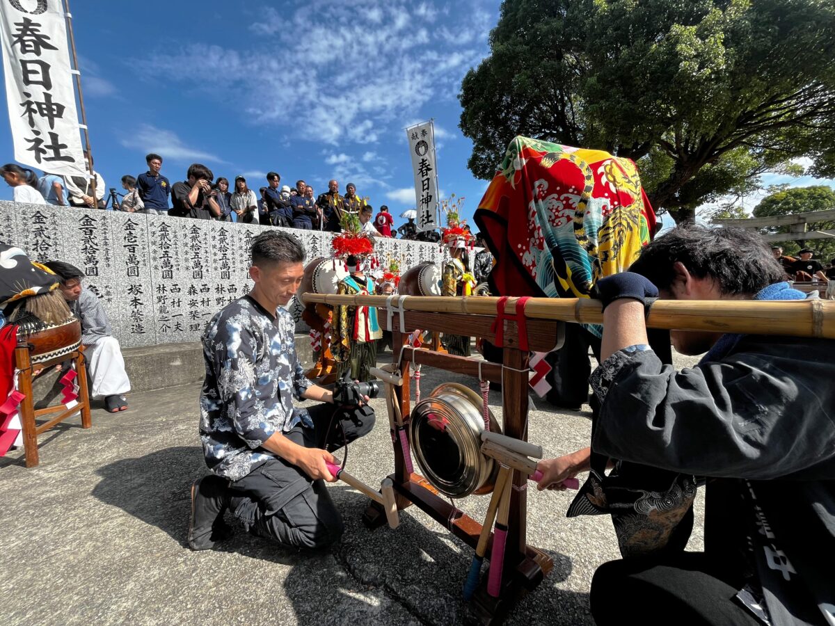 2024年 多度津町山階・春日神社 秋季例大祭 傘揃え 上小原獅子組