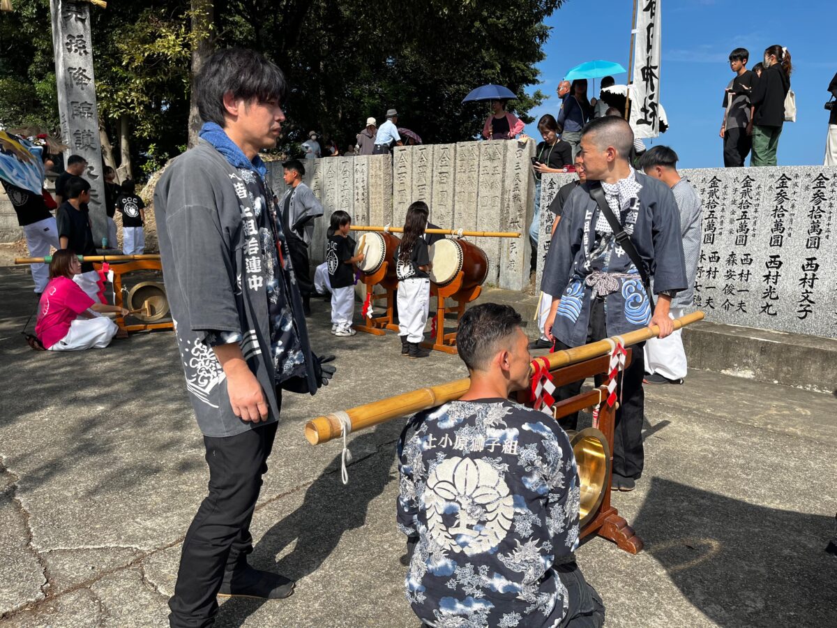 2024年 多度津町山階・春日神社 秋季例大祭 傘揃え 上小原獅子組