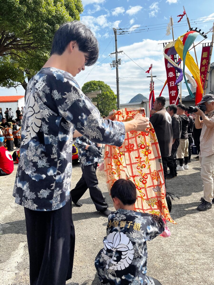 2024年 多度津町山階・春日神社 秋季例大祭 傘揃え 上小原獅子組