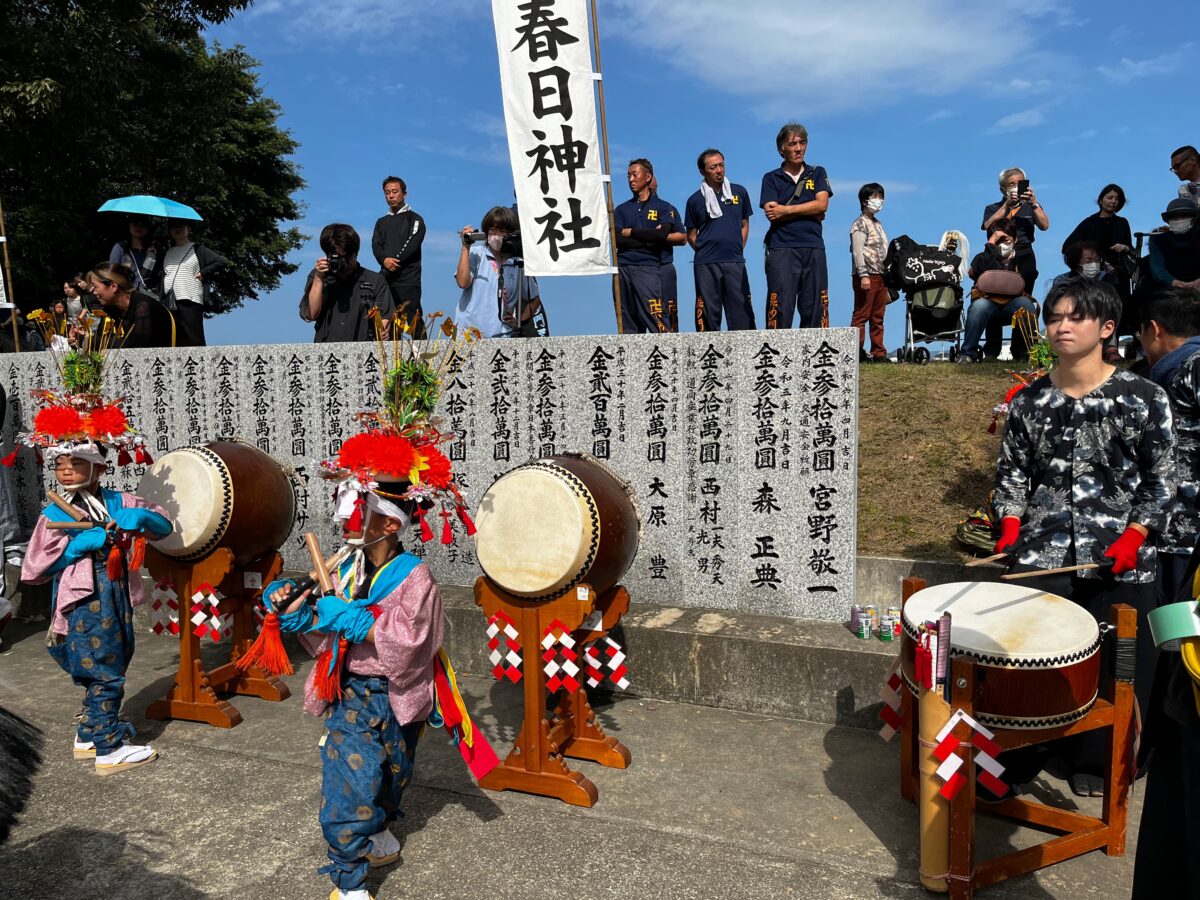 2024年 多度津町山階・春日神社 秋季例大祭 傘揃え 上小原獅子組