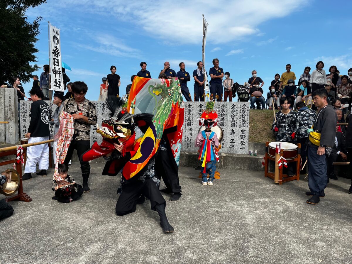 2024年 多度津町山階・春日神社 秋季例大祭 傘揃え 上小原獅子組