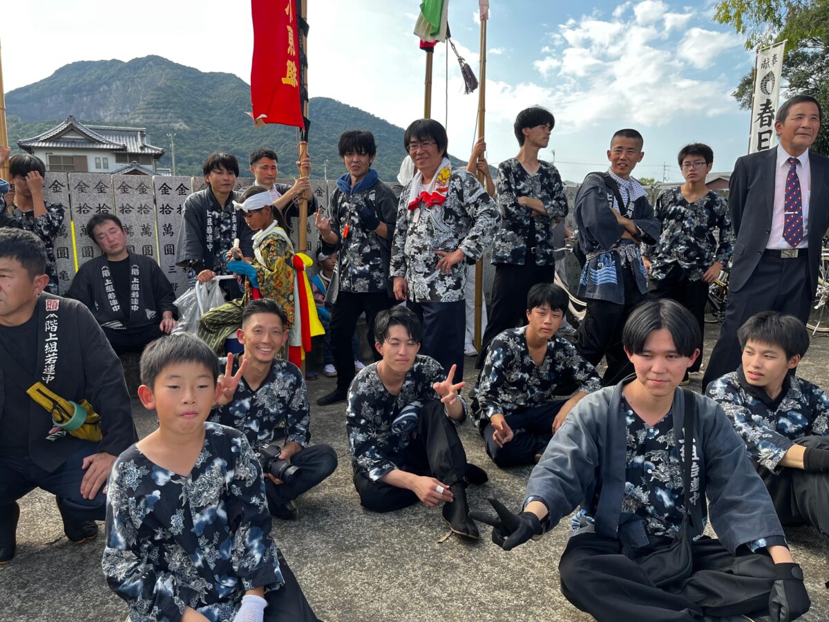 2024年 多度津町山階・春日神社 秋季例大祭 傘揃え 上小原獅子組